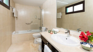 Private luxury bathroom within your long stay hotel room